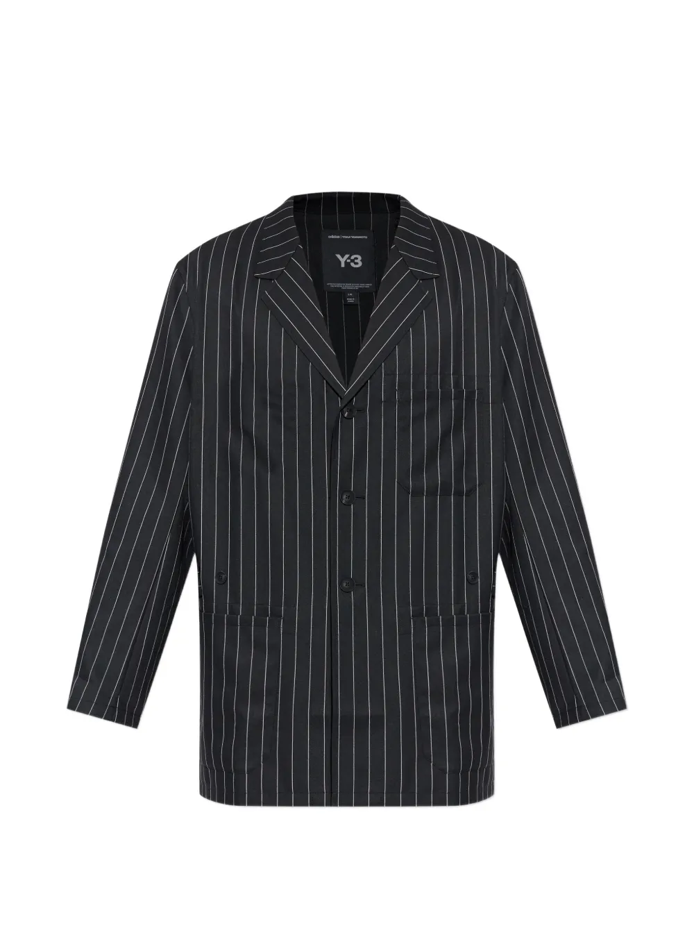 

Пиджак с полосатым узором и застежкой на пуговицы Y-3, черный