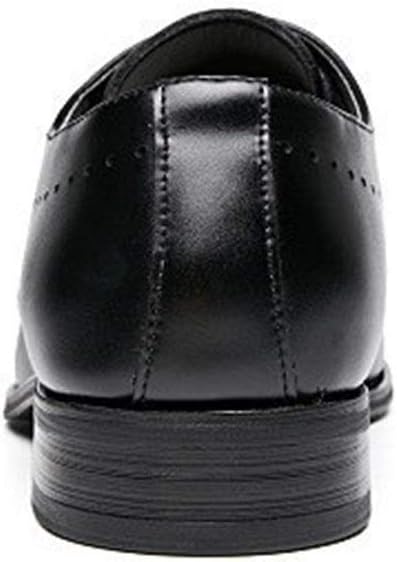 Мужские классические туфли ZUZALA Oxford с перфорацией, шнуровкой, кожаные, противоскользящие, низкие, с устойчивым каблуком, для бизнеса, черный — фото 4