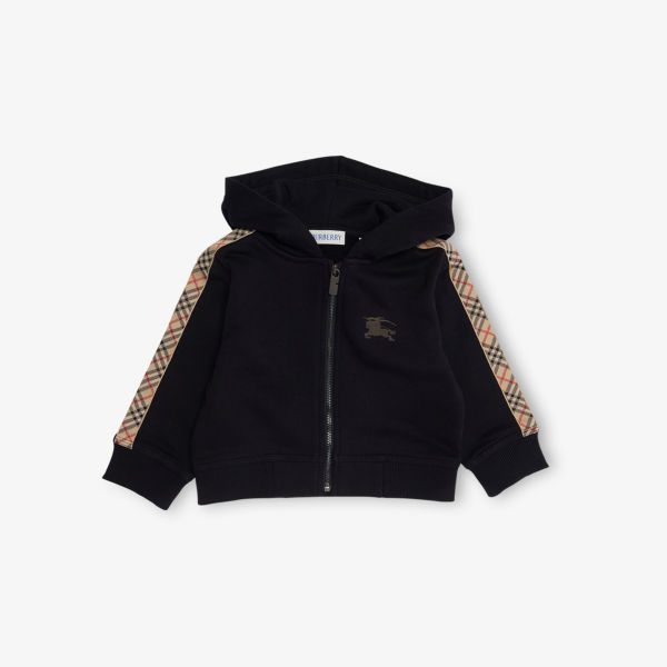 

Худи Burberry Clyde с клетчатыми вставками, черный