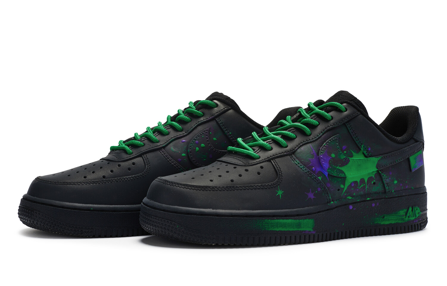 Кроссовки Nike Air Force 1 Skateboarding Shoes Unisex Low-top Green/black, черный/зеленый — фото 3