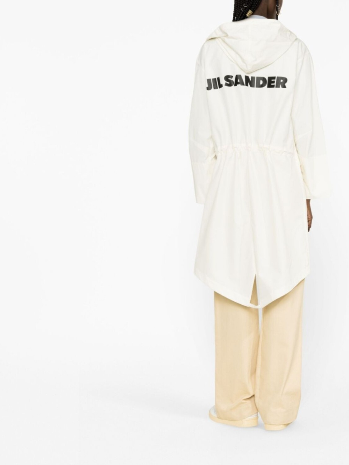Jil Sander пальто с логотипом и кулиской, нейтральный цвет — фото 2