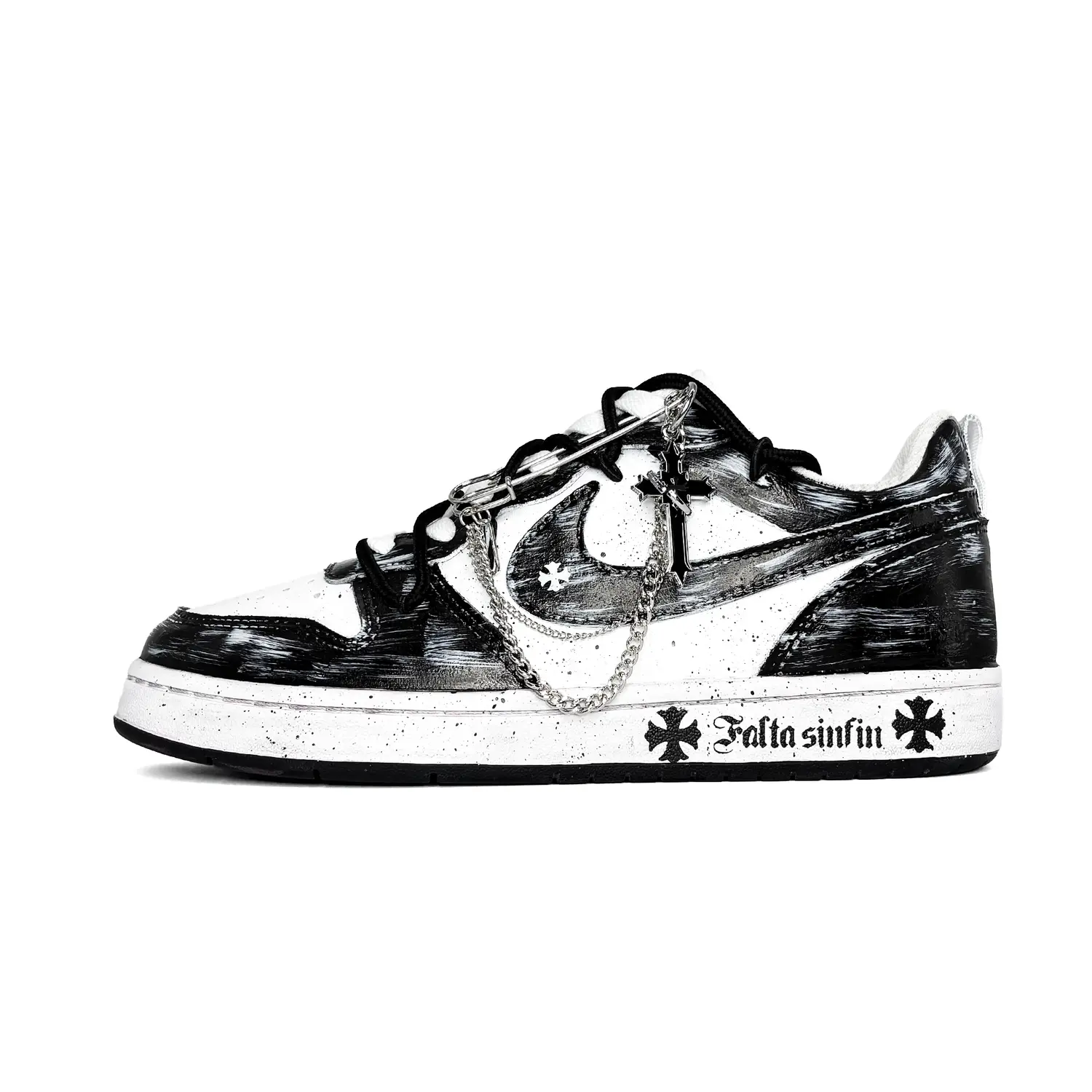 

Nike Кроссовки для скейтбординга Court Borough Dark Night, Graffiti, Hand Drawn, устойчивые к истиранию и скольжению, низкие