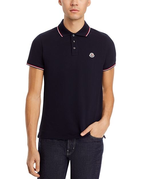 

Поло в полоску с кончиками Moncler, цвет Blue