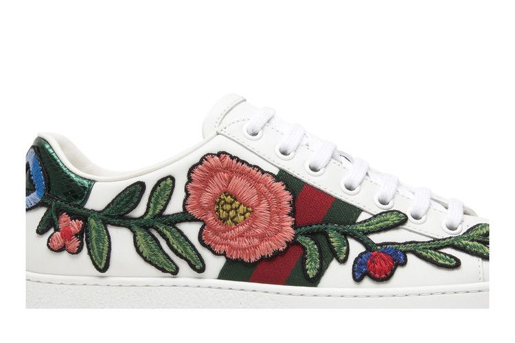 Кроссовки Gucci Gucci Wmns Ace Embroidered 'Floral', белый — фото 3