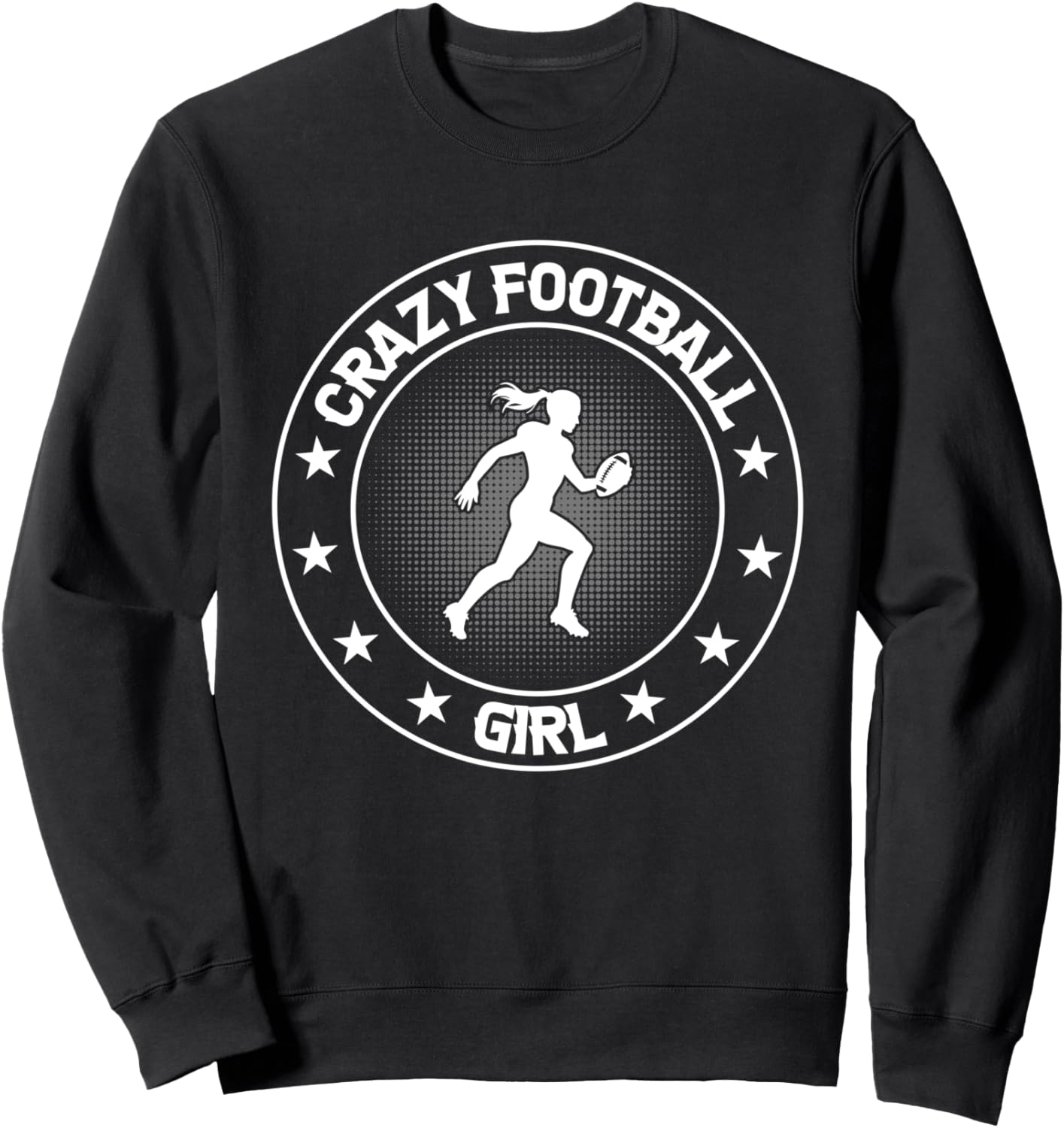 

Футболка с надписью Crazy Football Girl - American Football Girls Sweatshirt American Football Girls Football Player, черный