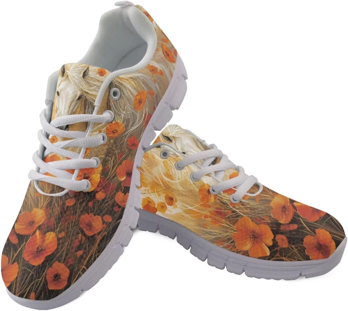 

Легкие кроссовки для ходьбы Chaqlin для женщин и мужчин, Poppy Flower Horse