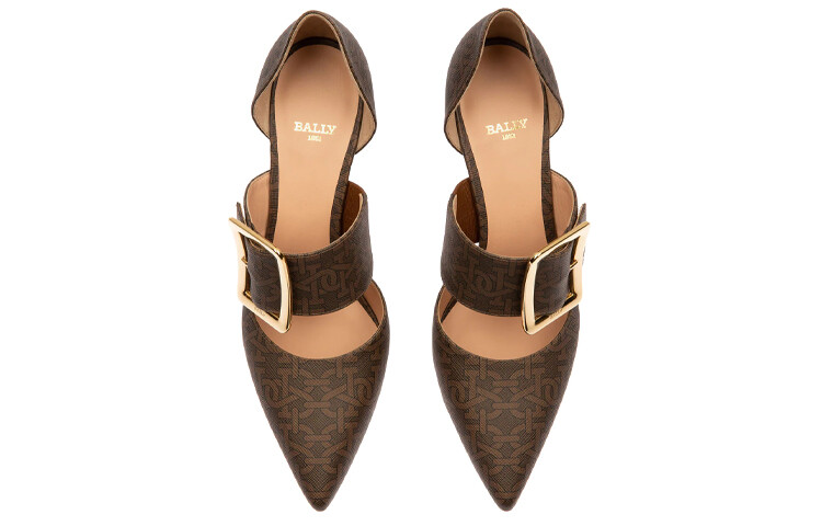 Туфли на высоком каблуке женские коричневые Bally — фото 3