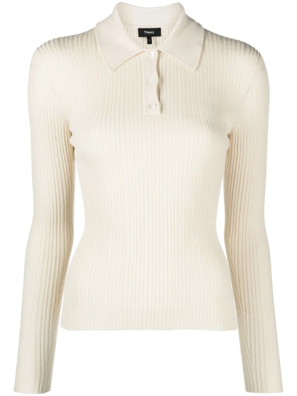 

Рубашка поло в рубчик с длинными рукавами Theory, нейтральный