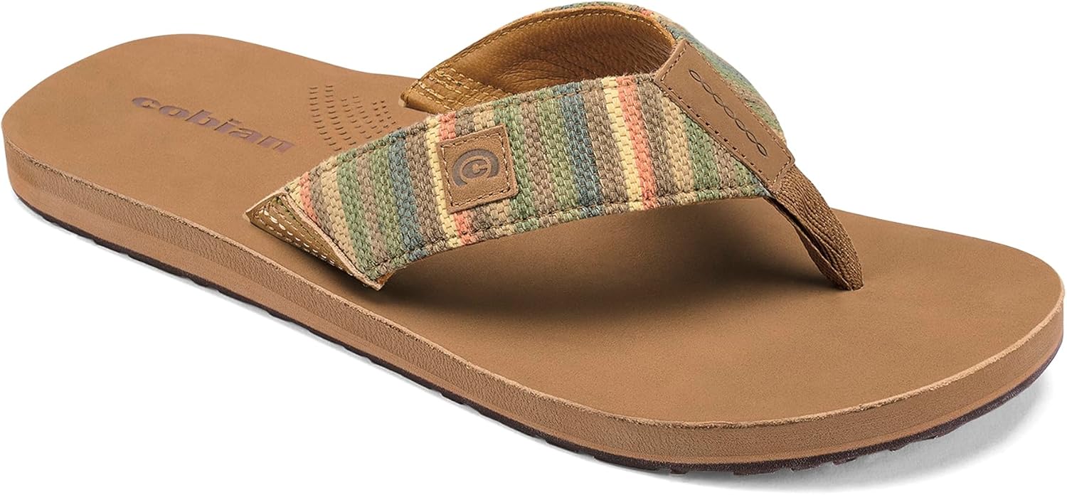 

Мужские сандалии Cobian Campo Del Sol Zarape - Премиальные кожаные шлепанцы с поддержкой свода стопы - Обувь в западном стиле для повседневного образа, Tan