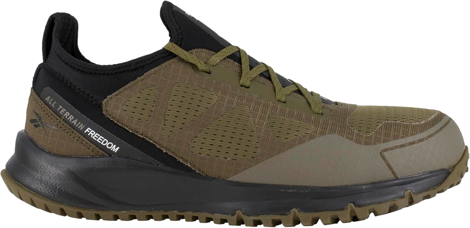 Мужские рабочие кроссовки Reebok Work All Terrain с электрозащитным стальным носком - Зеленые — фото 2