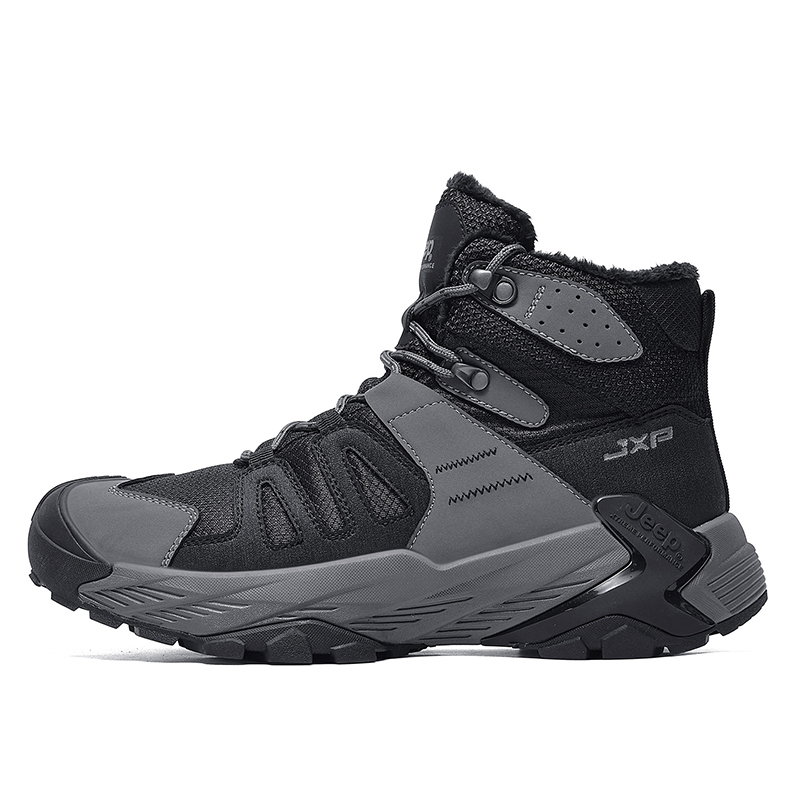 

Высокие горные походные ботинки мужские Abrasion Resistant Breathable Thermal Coverage Jeep, черный серый