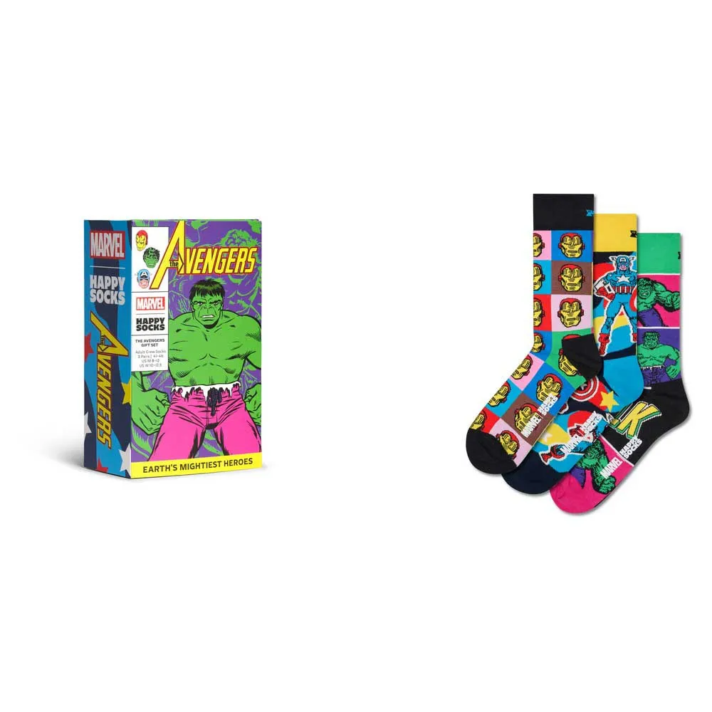

Носки 3 шт Happy Socks Marvel avengers gift set crew, разноцветный