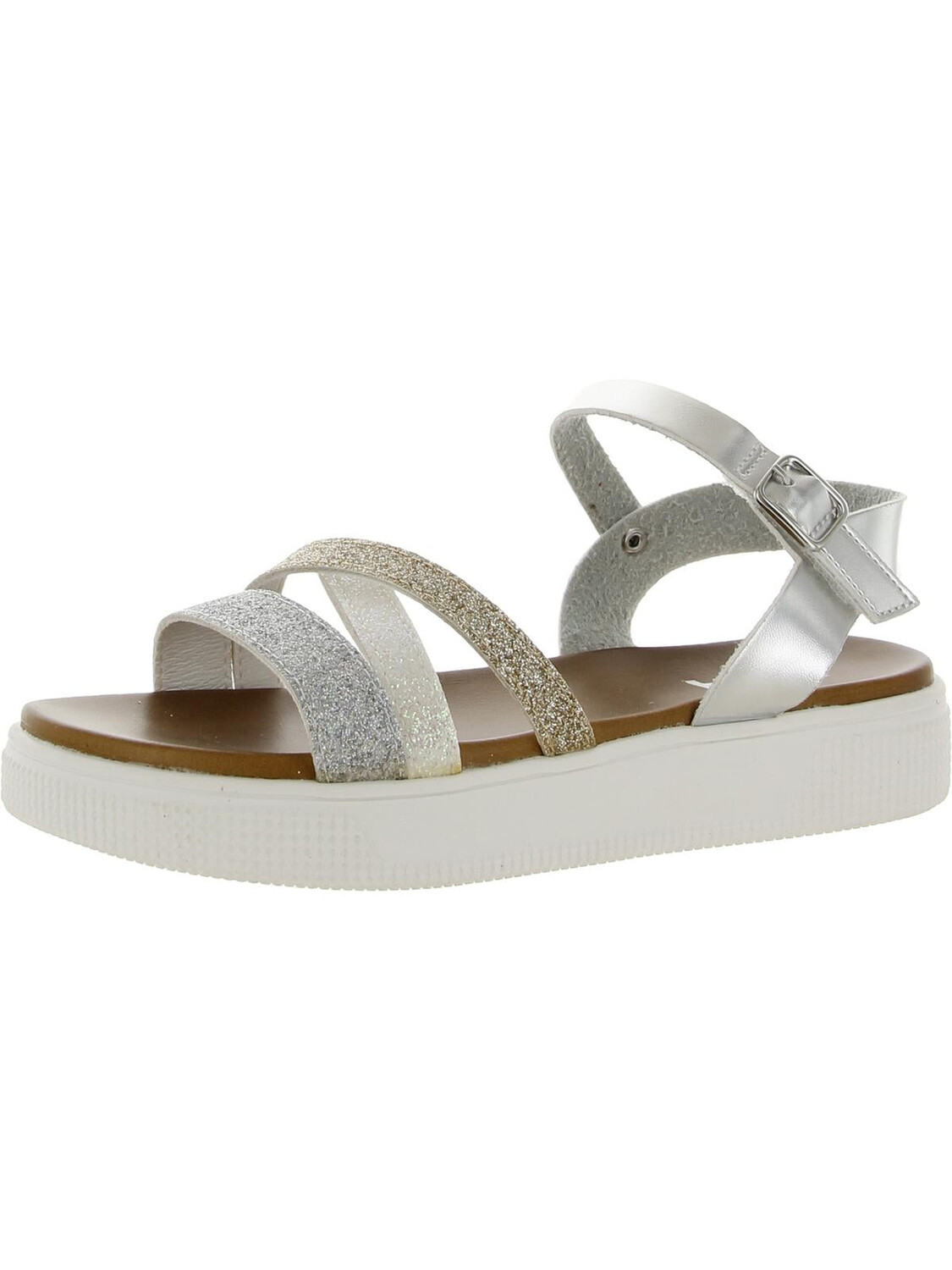 

Блестящие сандалии Moriah Girls на плоской подошве из искусственной кожи Mia Kids, цвет Silver Multi