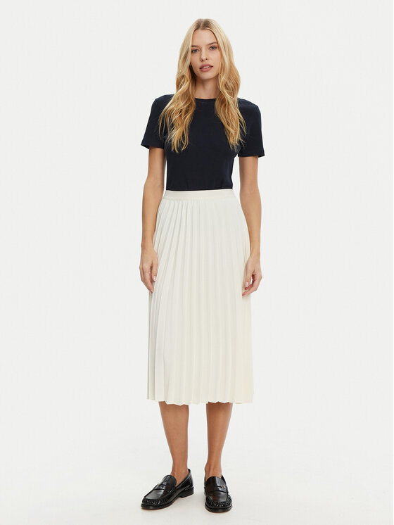 Юбка в складку стандартный крой WW0WW43886 Tommy Hilfiger, экрю — фото 2