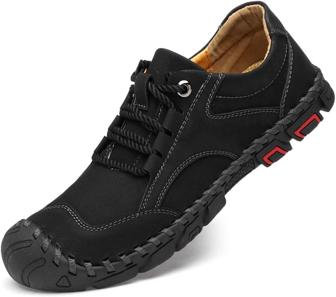 

Мужские повседневные кожаные мокасины ChicWind с шнуровкой, комфортные мягкие мокасины для вождения, черный