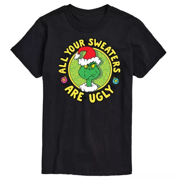 

Мужская футболка Dr Seuss The Grinch "Все твои свитеры уродливые" Licensed Character, черный
