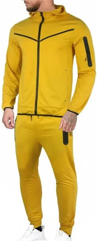 Мужской спортивный костюм Slim Fit на молнии, Generic, синий — фото 4