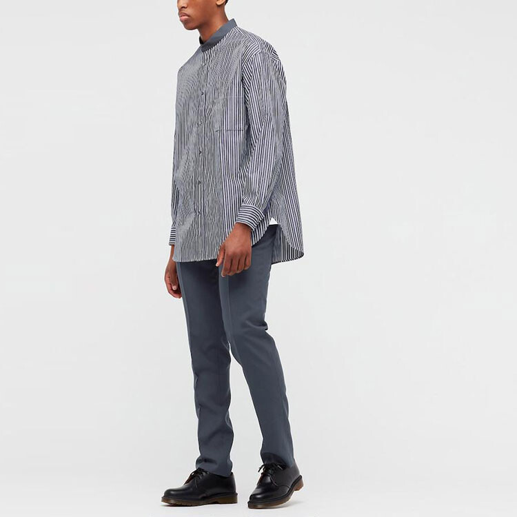 Jil Sander X FW20 Jil Sander Collaboration Series Рубашка мужская темно-синяя Uniqlo, темно-синий — фото 4