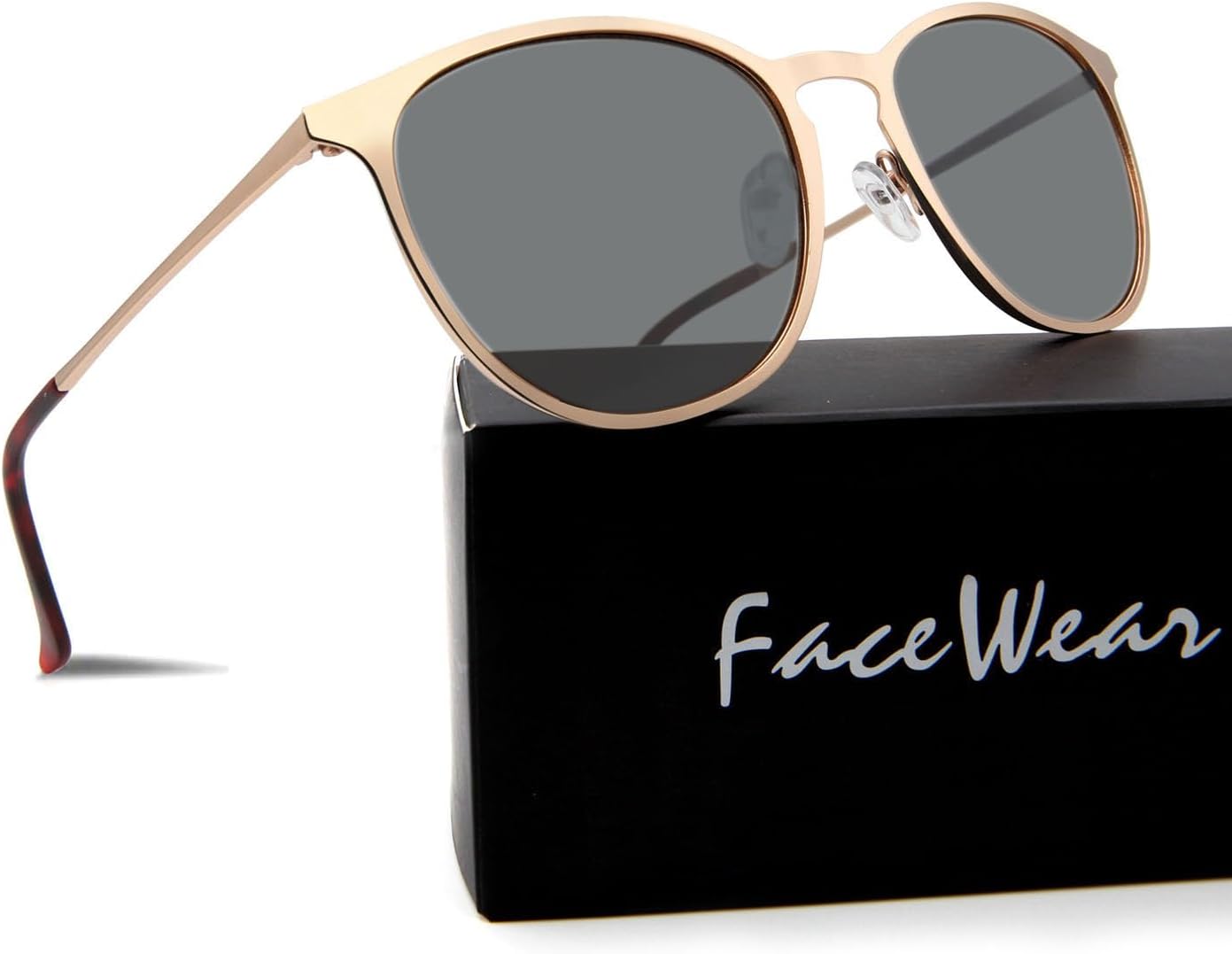 

Классические круглые солнцезащитные очки в стиле ретро с защитой от УФ-излучения UV400, металлической оправой, модель FW1006 D2, золотистая оправа/серые линзы FaceWear