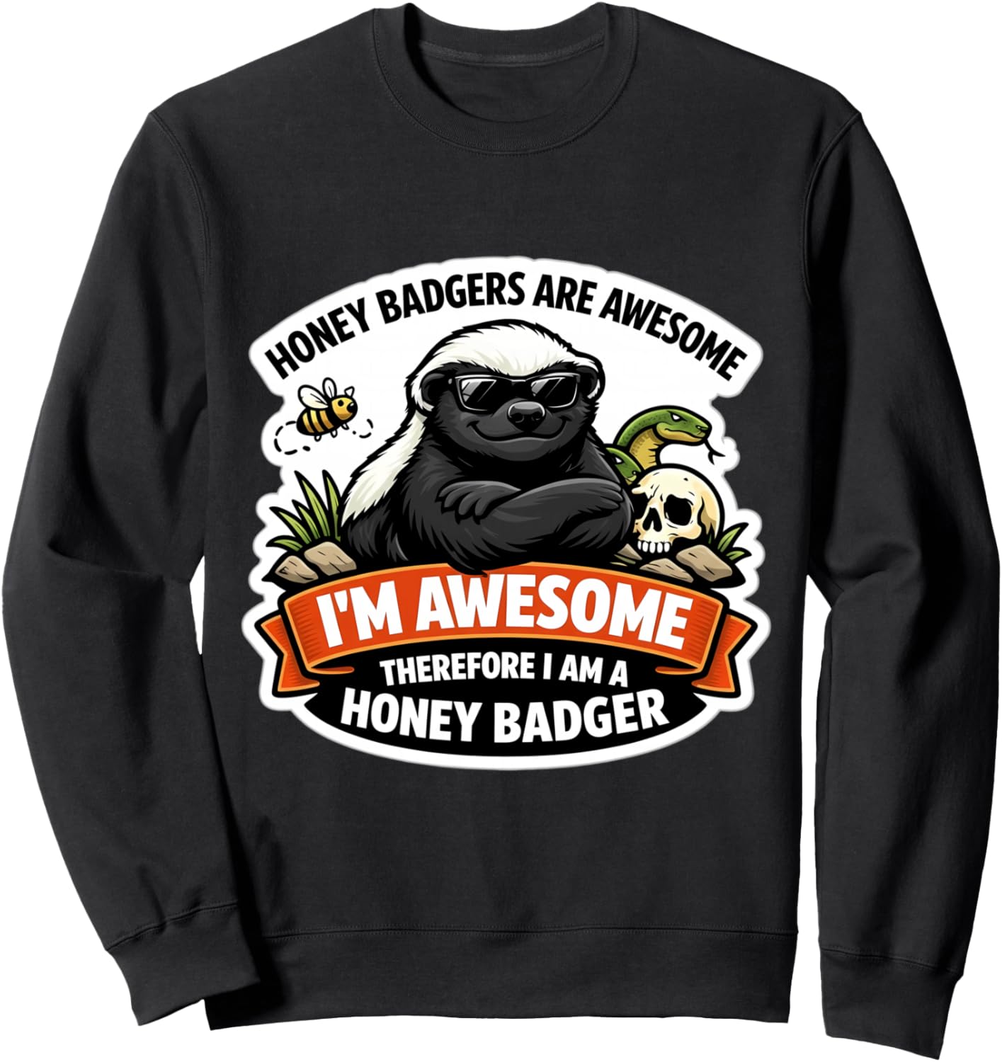 

Забавная толстовка «Всегда будь собой, если только не медоед» Be Yourself Unless You Can Be A Honey Badger Merch, черный