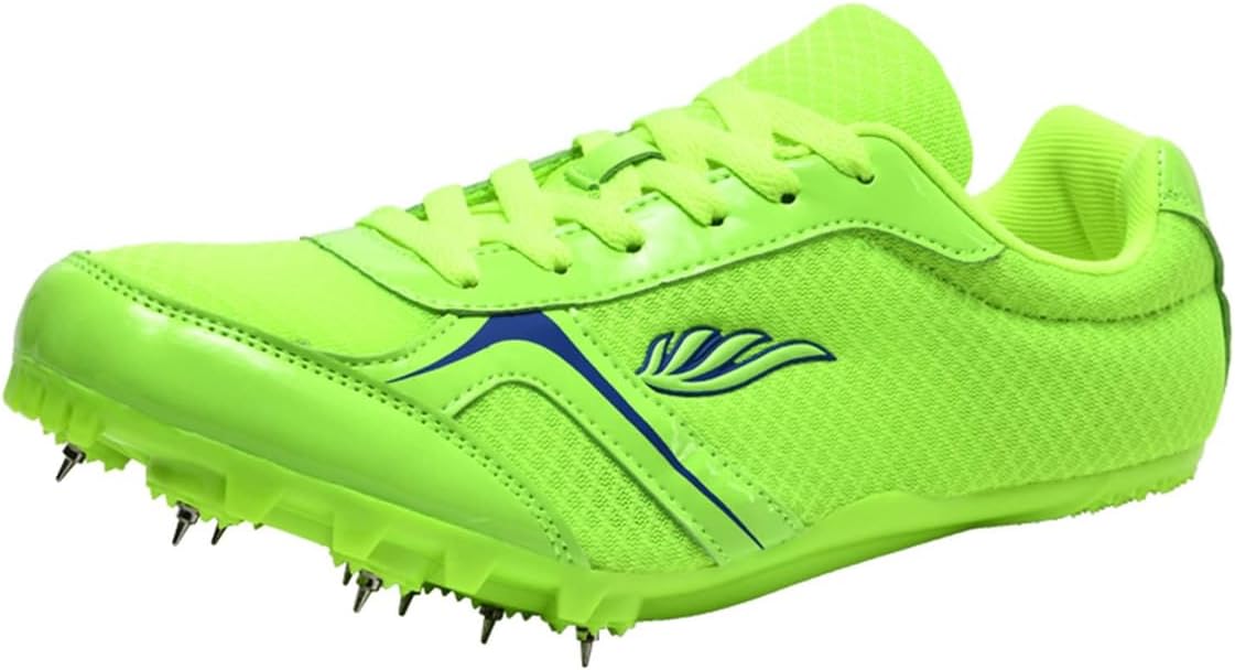 

Мужские и женские обувь для прыжков и барьеров, противоскользящие кроссовки для легкой атлетики, профессиональные беговые шиповки Donfaauk, зеленый