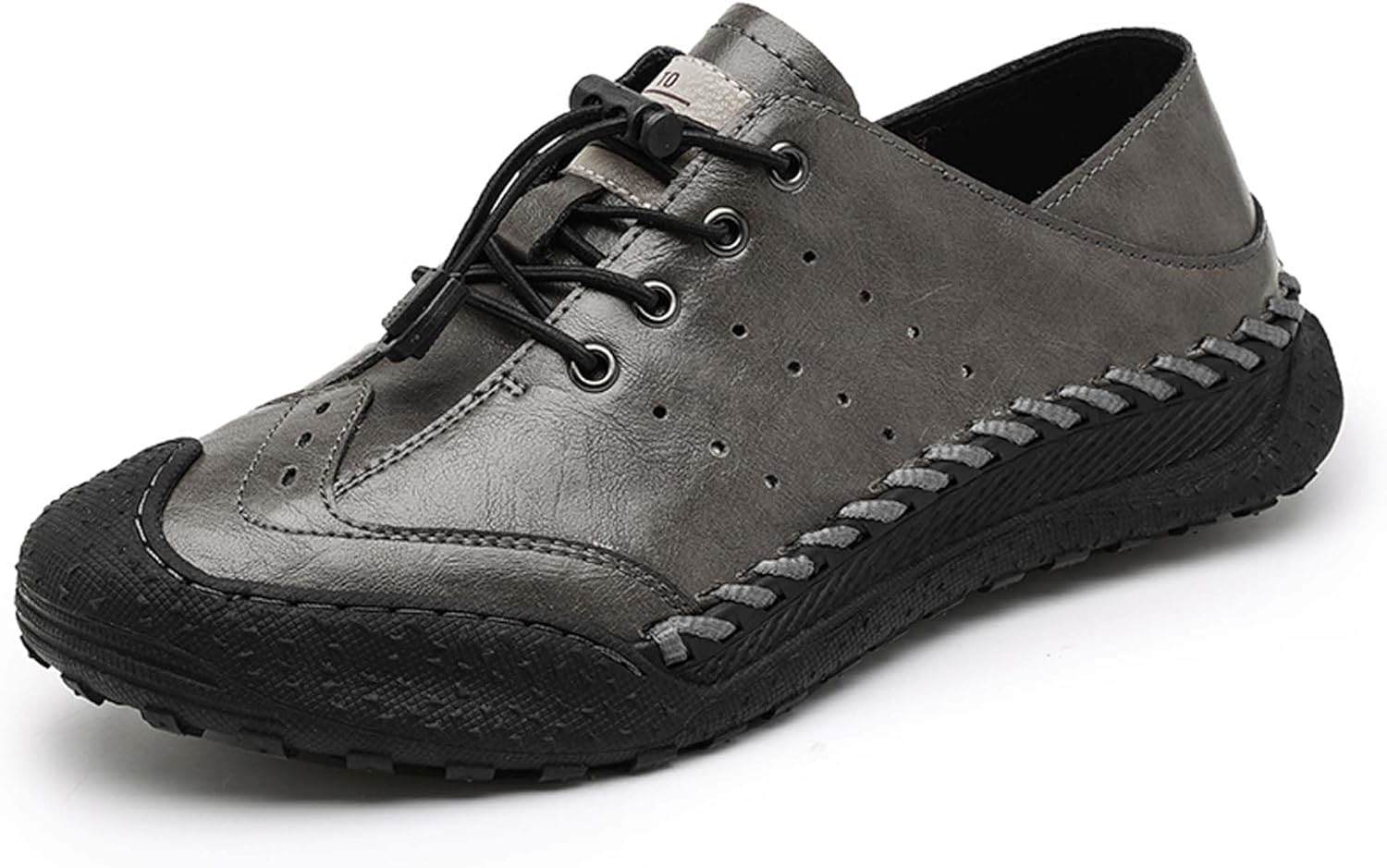 

Мужские повседневные лоферы, модная кожаная обувь для офиса и деловой обстановки, и прогулок, дышащие с вырезами, с поддержкой свода стопы Generic, серый