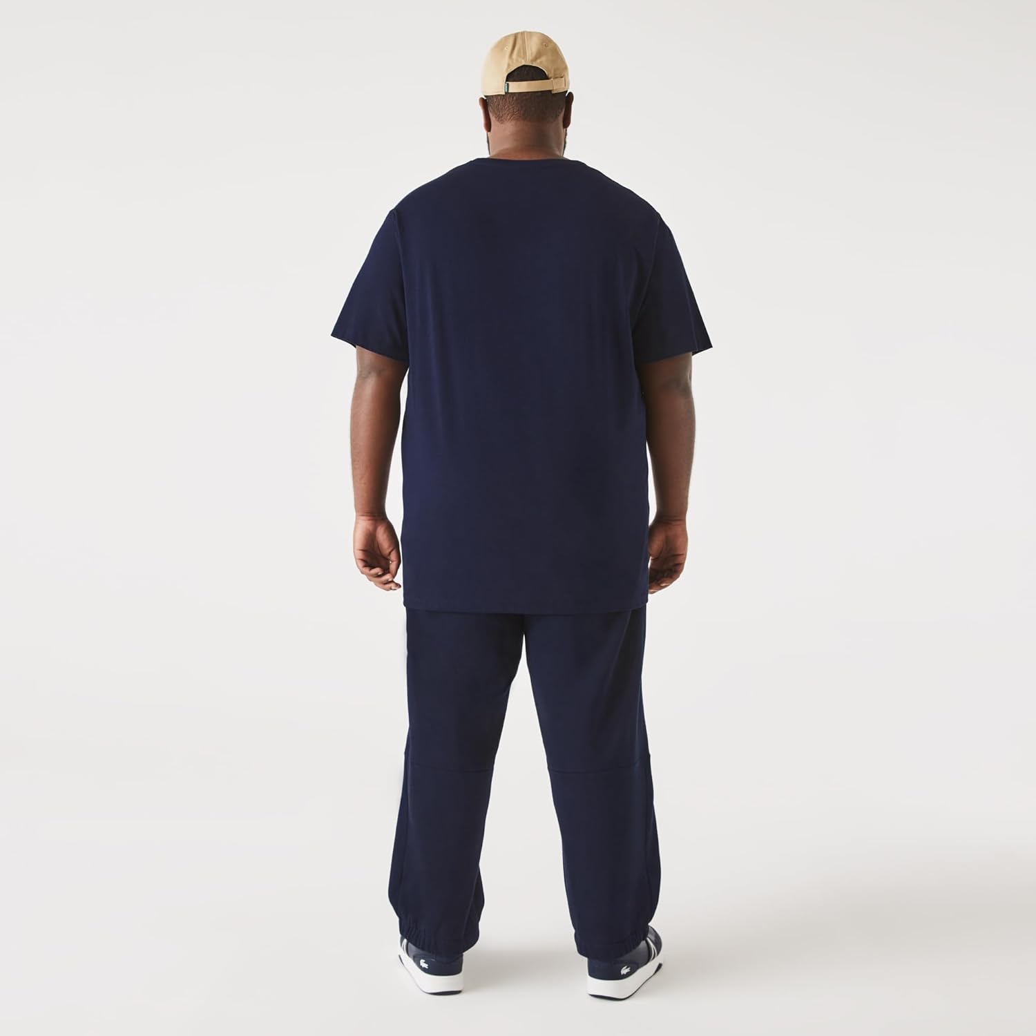 Мужская футболка Lacoste с круглым вырезом, коротким рукавом, классическим кроем и большой посадкой, Navy Blue — фото 3