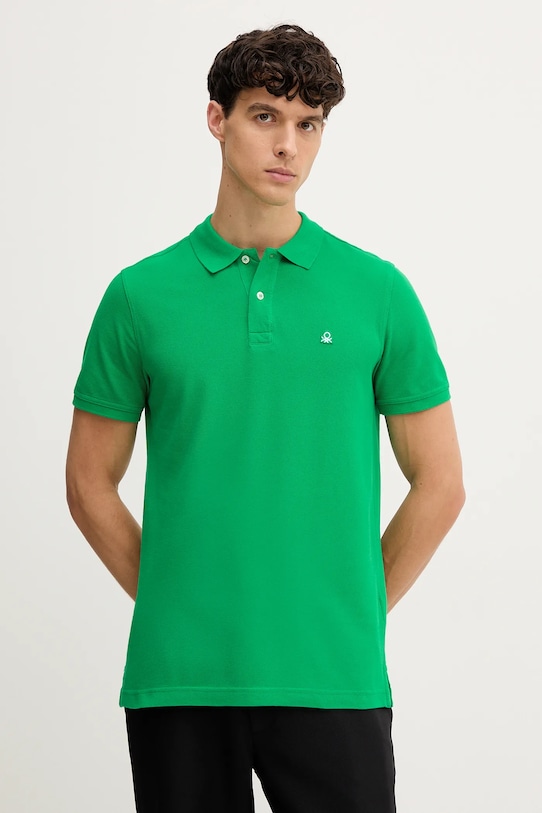 

Хлопковая поло United Colors Of Benetton, зеленый