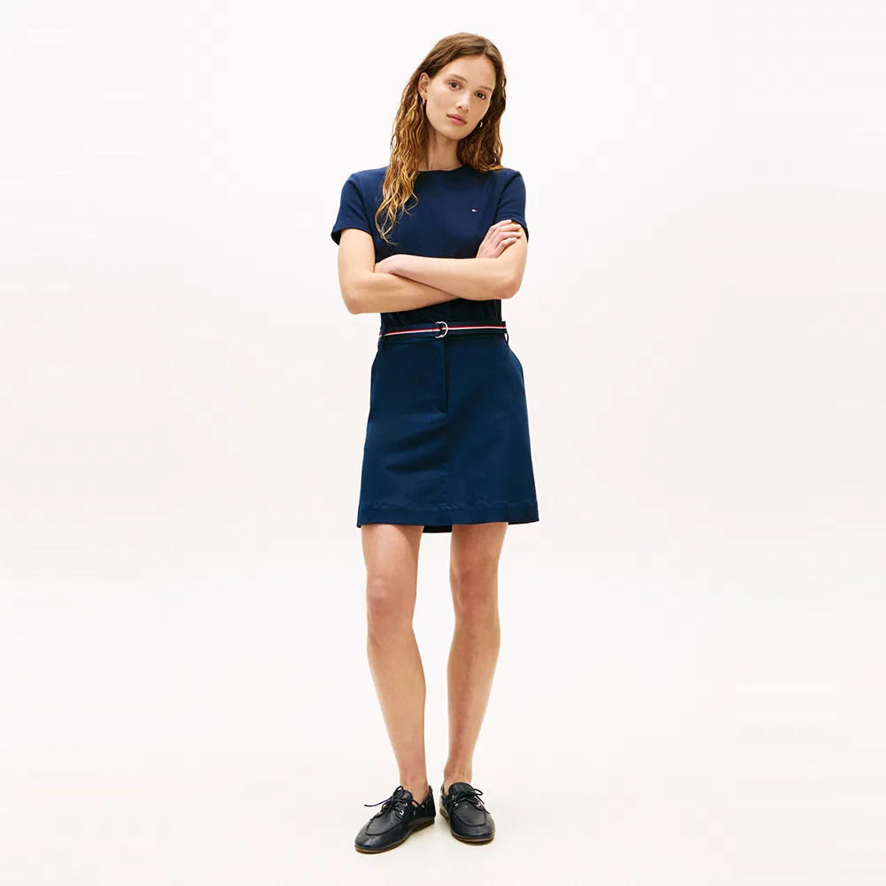 Женская мини-юбка London с поясом тёмно-синего цвета от Tommy Hilfiger Women