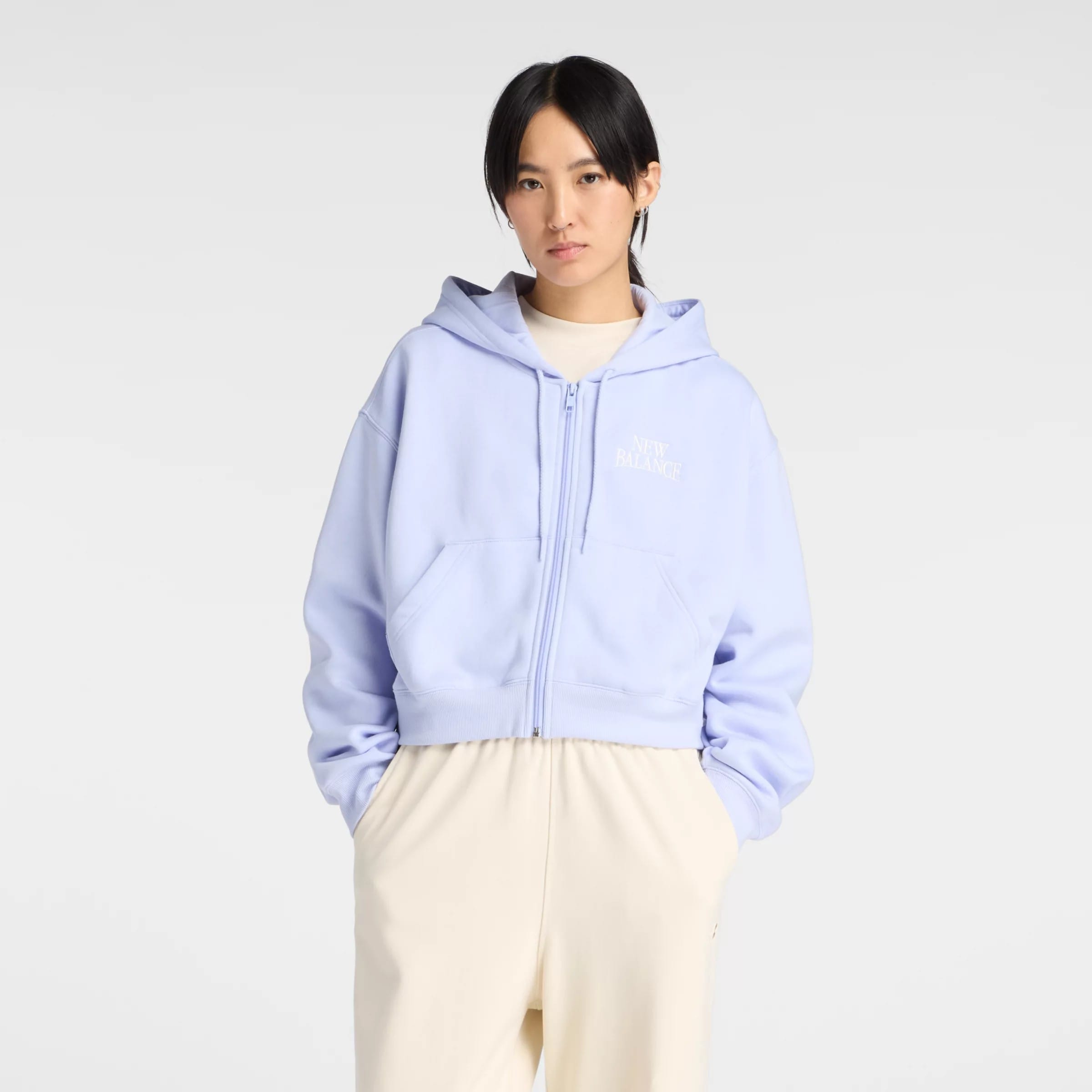 

New balance Худи на молнии 'Trackside' в сиреневом цвете, Фиолетовый, New balance Худи на молнии 'Trackside' в сиреневом цвете