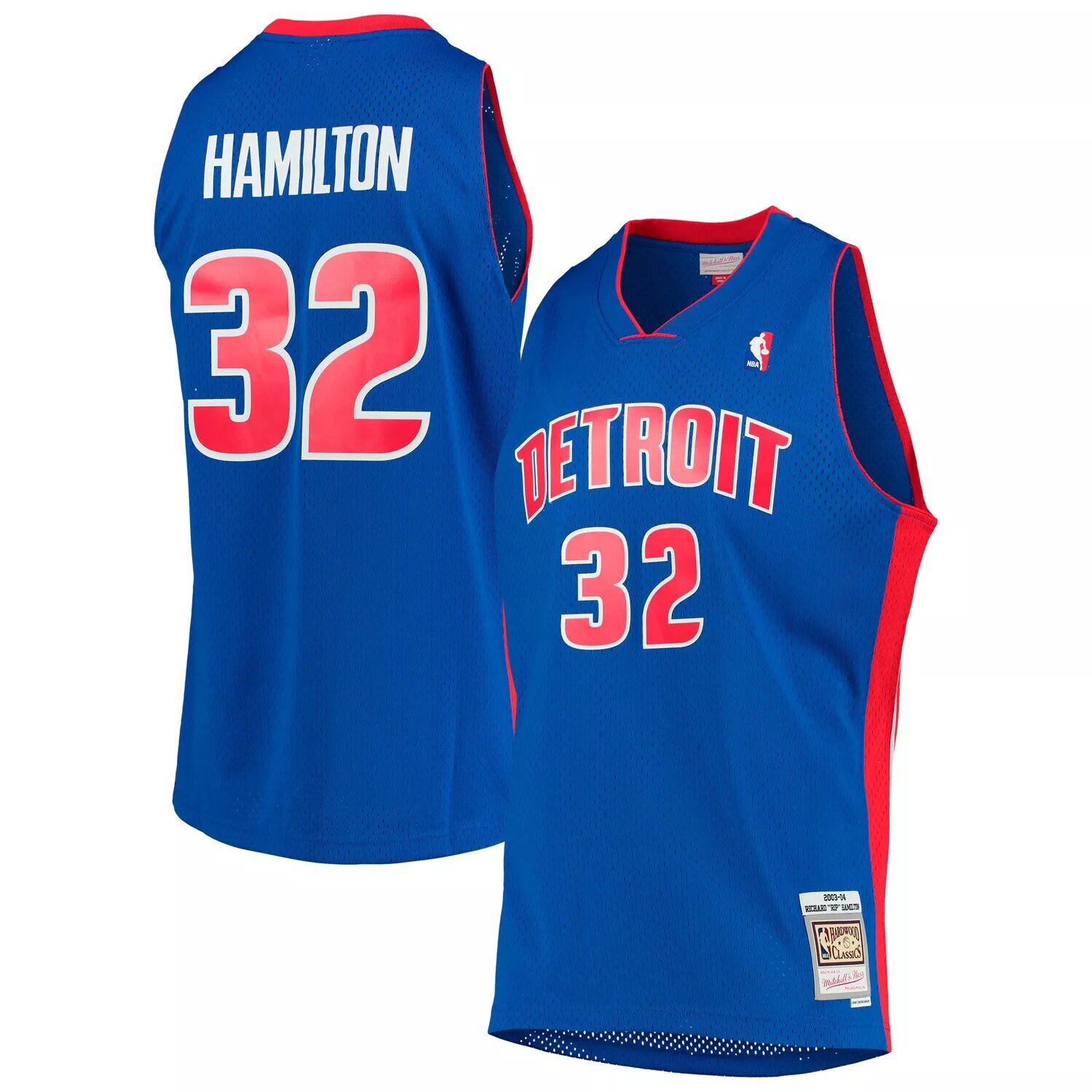 

Мужская майка Mitchell & Ness Richard Hamilton Blue Detroit Pistons 2003-04 Hardwood Classics Swingman