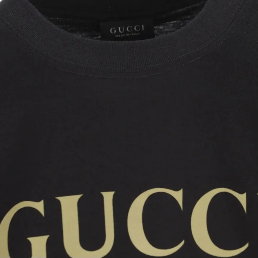 Футболка женская GUCCI с рукавом дроп-шелдер, современный крой, черный — фото 4