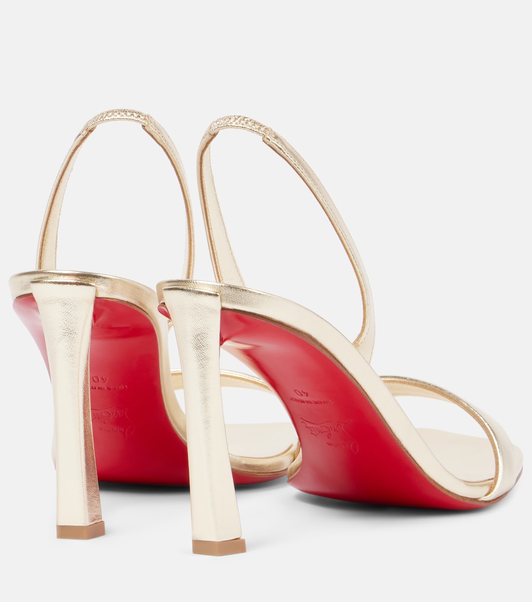 Сандалии O Condora 85 из металлизированной кожи Christian Louboutin, Platine /Lin Platine — фото 2