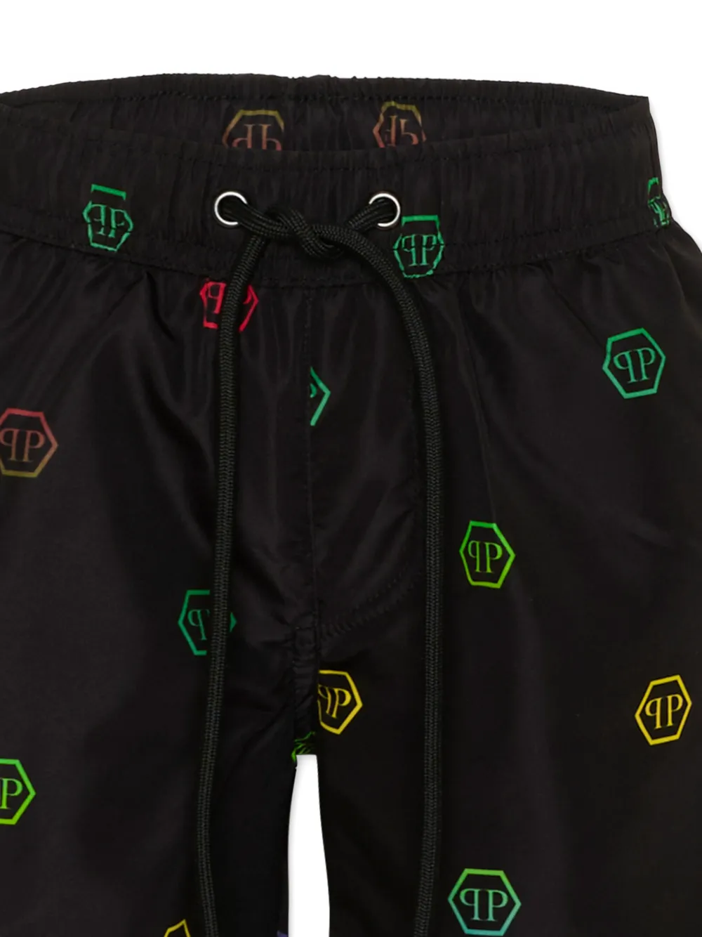 Плавательные шорты с принтом логотипа Philipp Plein Junior, черный — фото 4