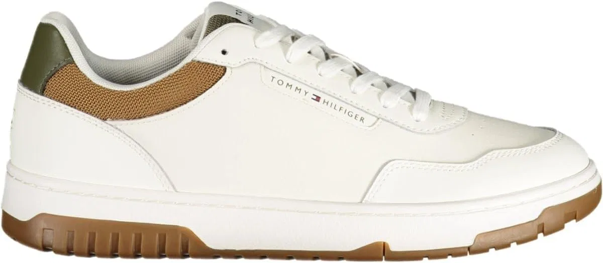 Мужские низкие кроссовки Tommy Hilfiger Cupsole Basket Core, White Ecru Army Green