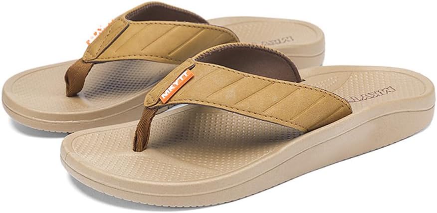 

Мужские сланцы BIUHFN с поддержкой свода стопы, пляжные сандалии на платформе, летние повседневные шлепанцы для прогулок на открытом воздухе, хаки