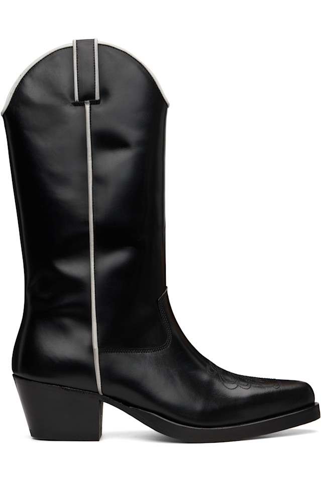 

Ernest W. Baker Черные высокие ковбойские сапоги