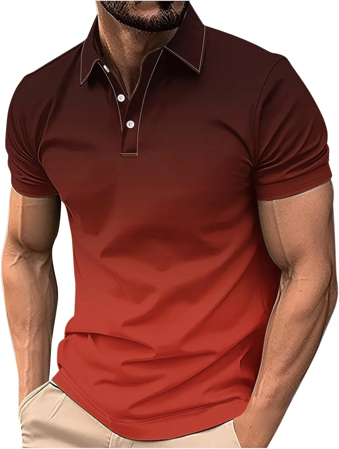 

Футболка-поло для мужчин, короткий рукав, Slim Fit QUNPIU