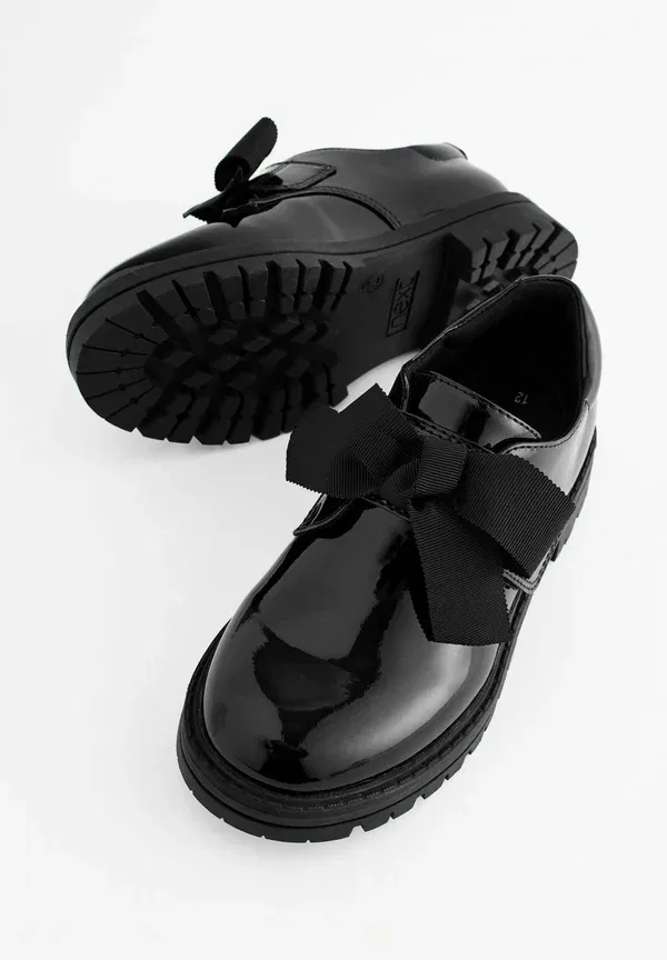 Туфли-слипоны Next, Bow monkstrap chunky school regular fit slip ons, черный лакированный — фото 4