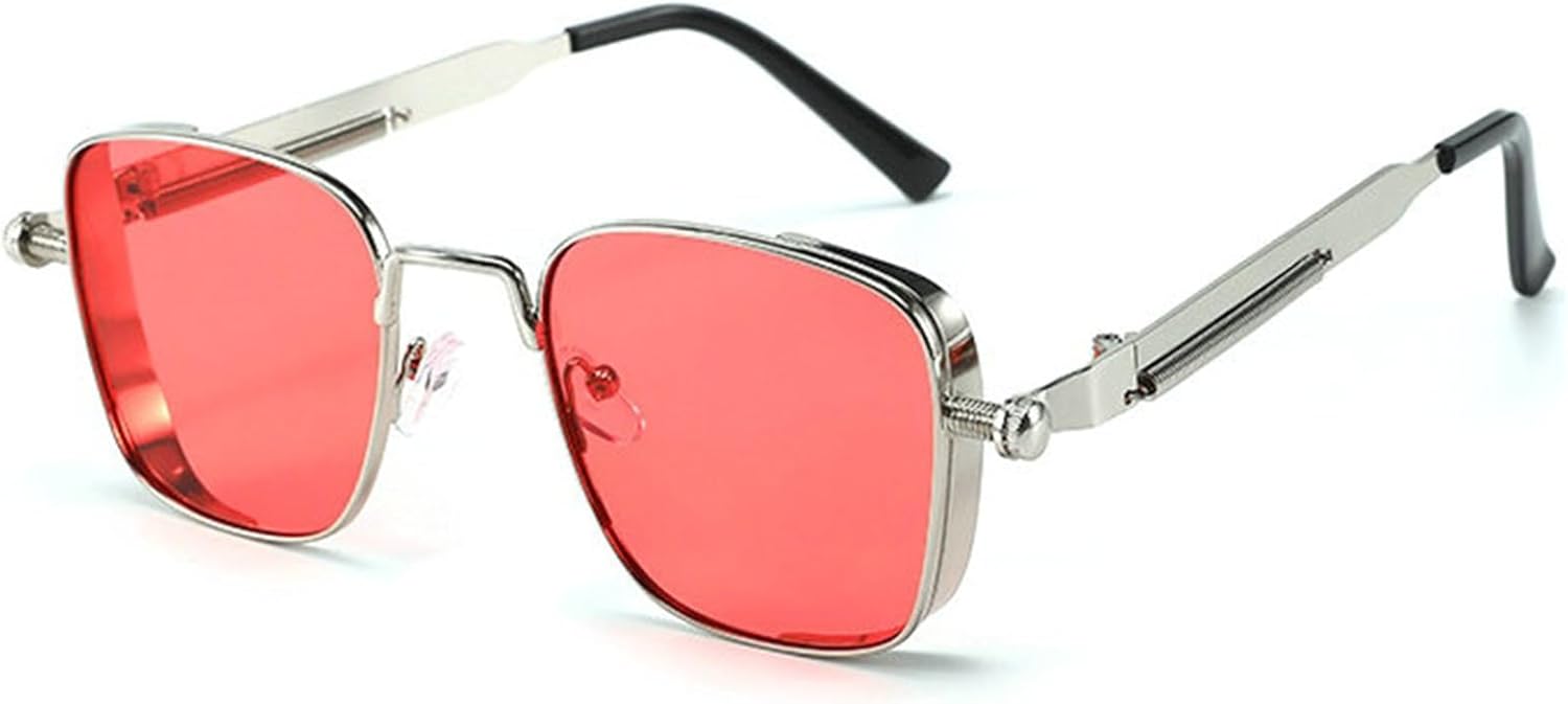 

Willochra Классические модные квадратные солнцезащитные очки конфетных цветов для женщин, ретро-стиль 90-х, трендовые мужские металлические прямоугольные очки UV400, C10