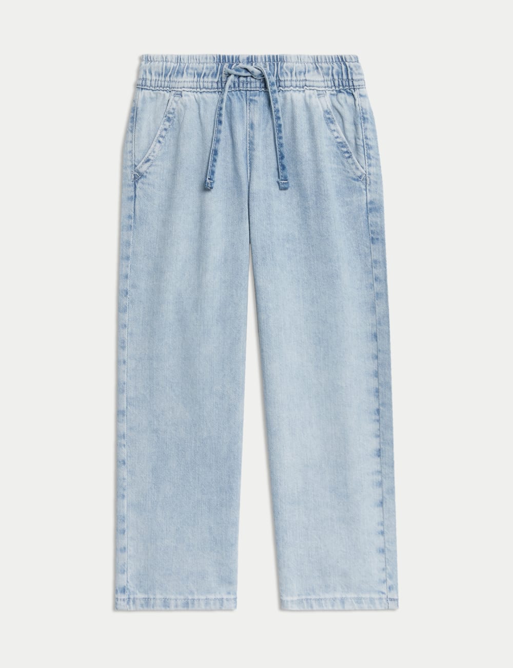 

Джинсы широкого кроя с эластичной талией Marks & Spencer, цвет Light denim