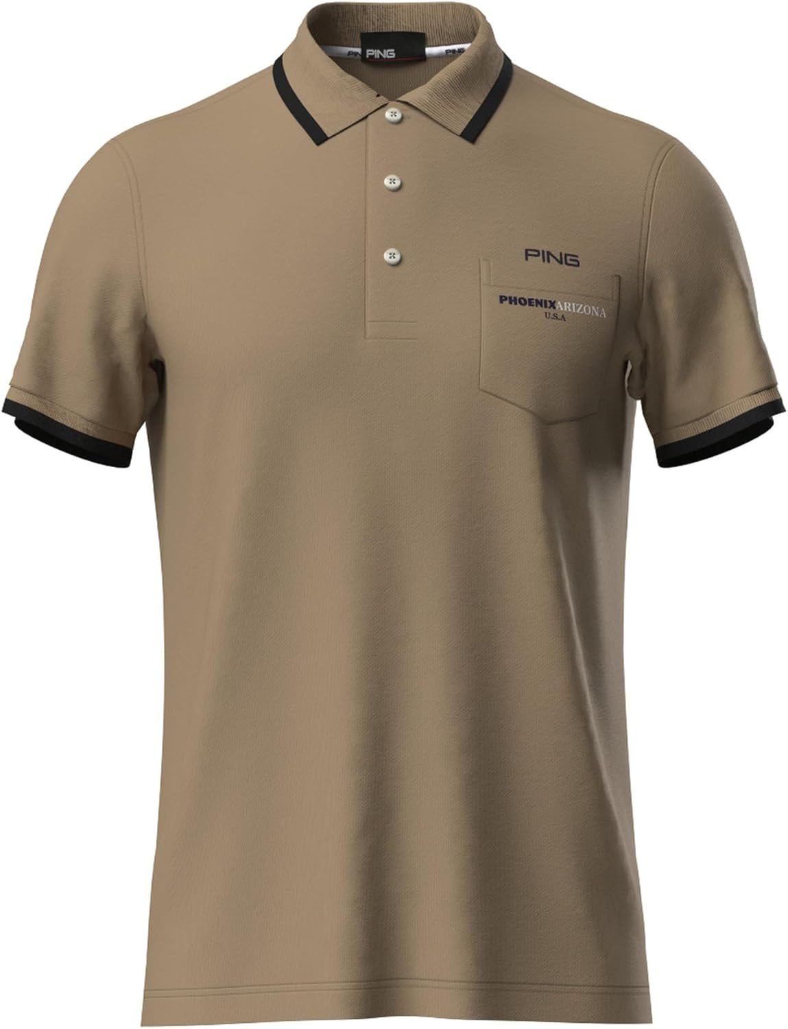 

Рубашка-поло с коротким рукавом на подкладке Pin Apparel 621-6160201 (сверхбыстросохнущая) / Мужская Ping Apparel, бежевый