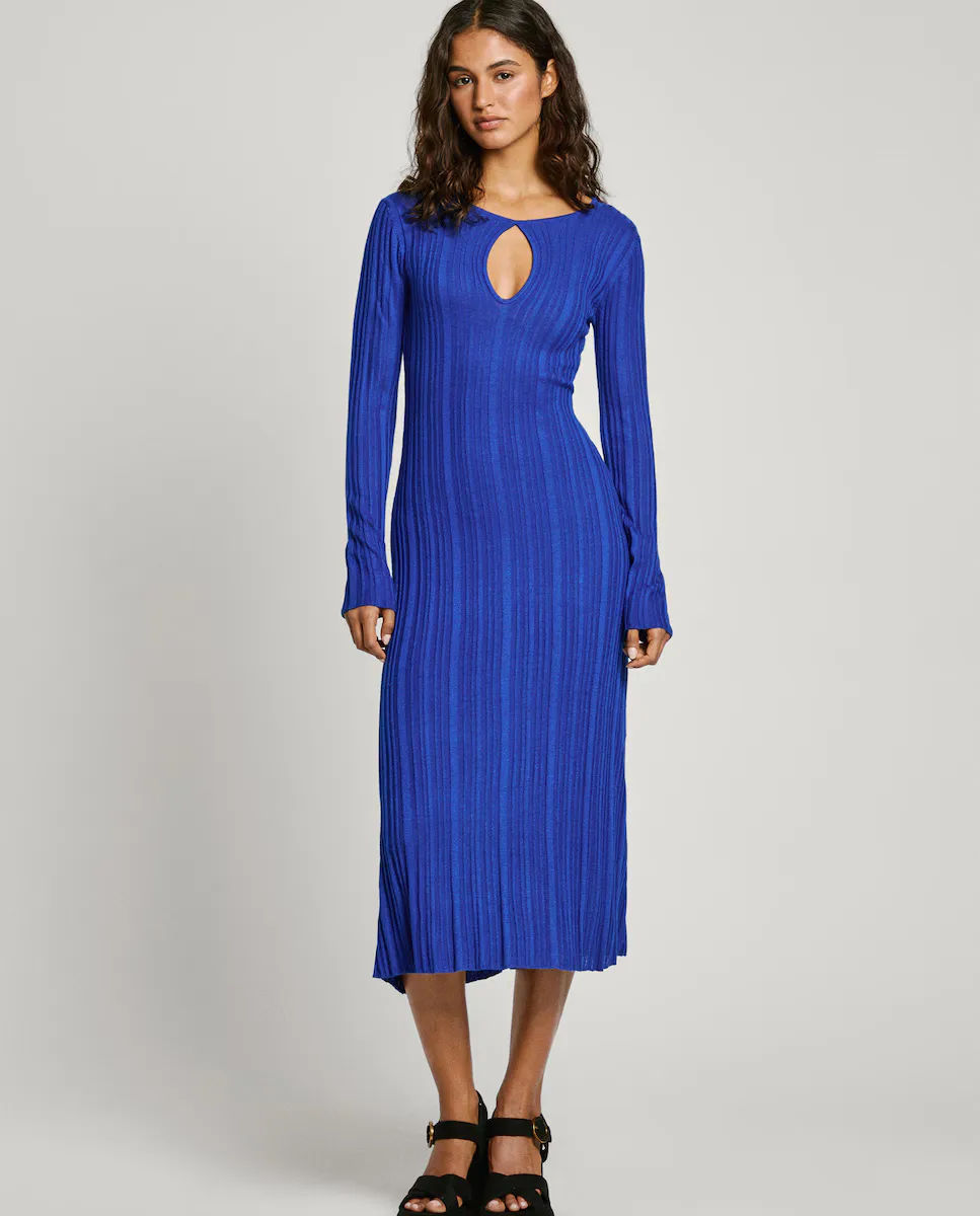 

Миди-платье плиссе с замочной складкой Pepe Jeans, синий