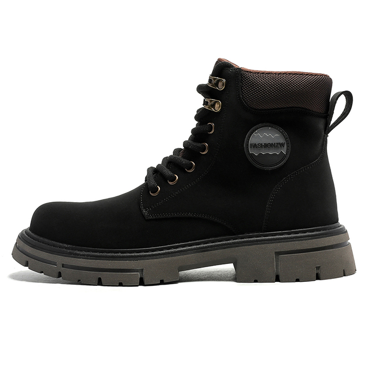 

YEDANI Короткие полусапоги мартин мужские черные однослойные, цвет Black Single Layer Shoes