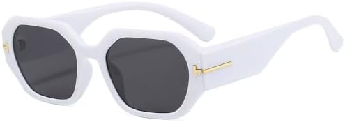 

Модные квадратные солнцезащитные очки для женщин в стиле ретро, ​​черные очки с защитой от УФ-излучения UV400, трендовые солнцезащитные очки для мужчин MTZJH, Black Gray White