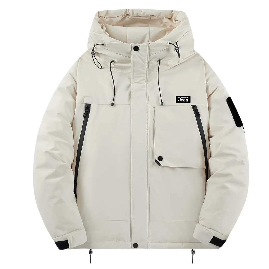 

Пуховик Unisex Hooded Thickened Jeep, бежевый