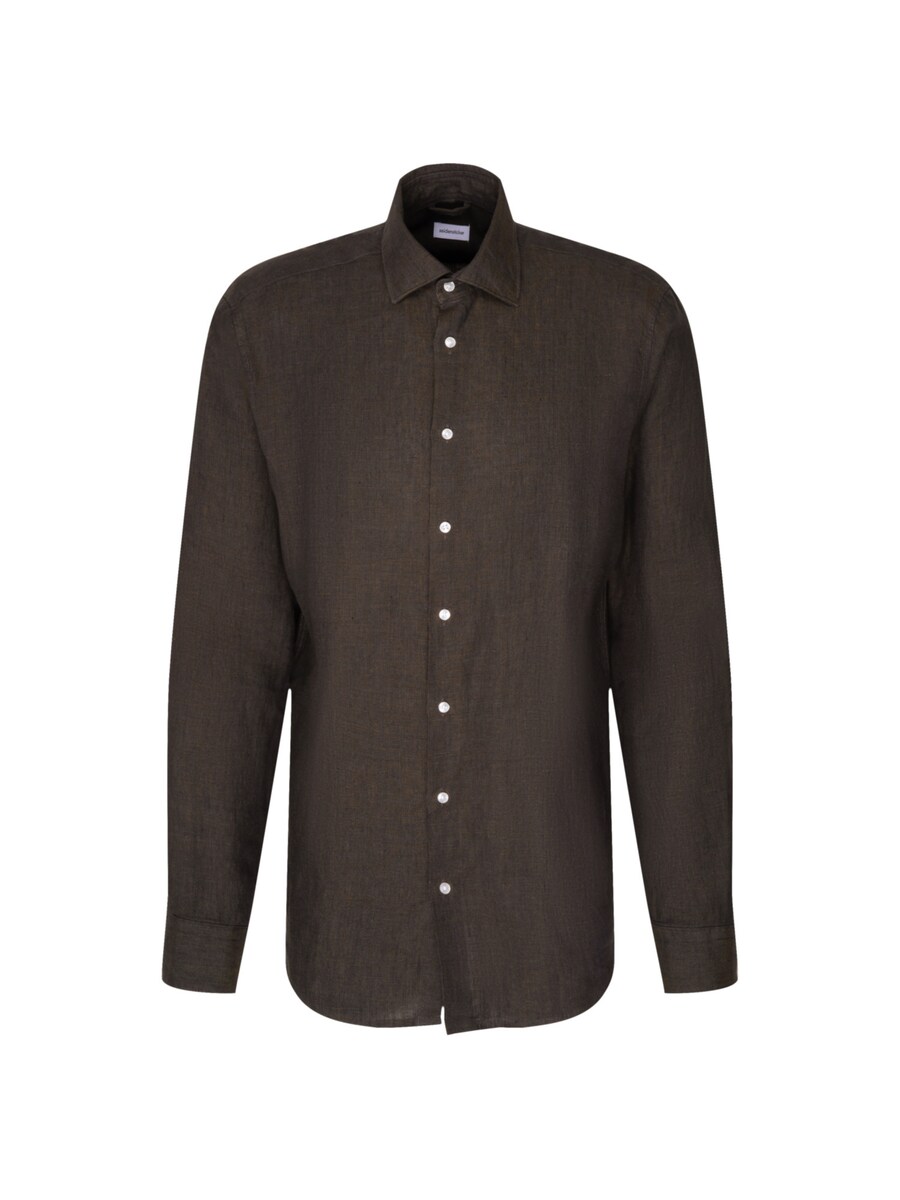 

Рубашка на пуговицах классического кроя SEIDENSTICKER, шоколадный