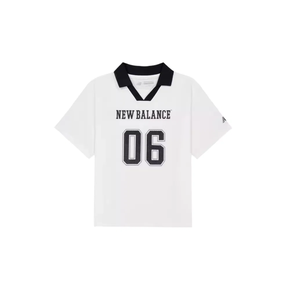 Детская футболка-поло с воротником New Balance, White