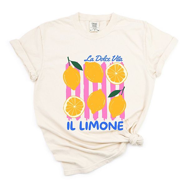 

La dolce vita lemons - женская футболка с принтом и окраской в готовом виде Simply Sage Market, Ivory