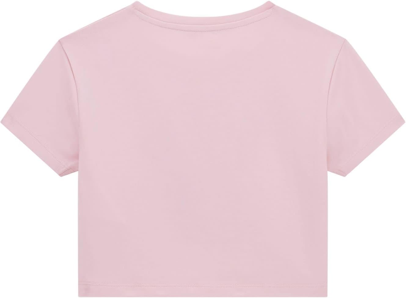 Укороченная футболка с коротким рукавом для девочек GUESS, Cotton Candy Pink — фото 2